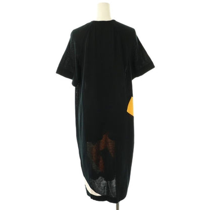Fendi Knit Dress Long Short Sleeves 38 Black Hk - Gy57