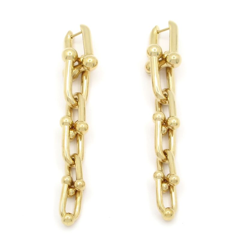 Tiffany & Co Earrings Excellent Condition Hardware Graduated Link Earrings 18k