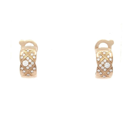Chanel Earrings Excellent Condition Coco Crushmatelasse 18kbg X Diamonds