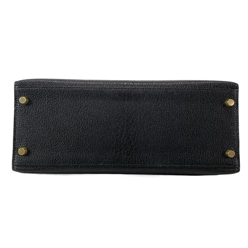 Hermes Handbag Excellent Condition Kelly 28 Black Outer Stitching Gold Hardware