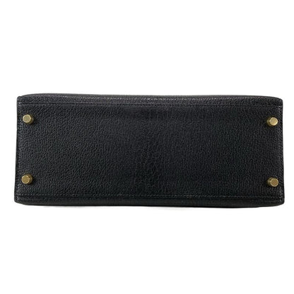 Hermes Handbag Excellent Condition Kelly 28 Black Outer Stitching Gold Hardware