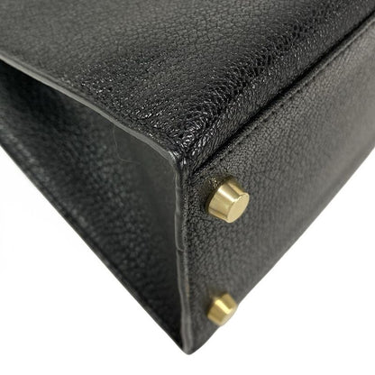 Hermes Handbag Excellent Condition Kelly 28 Black Outer Stitching Gold Hardware