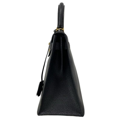 Hermes Handbag Excellent Condition Kelly 28 Black Outer Stitching Gold Hardware
