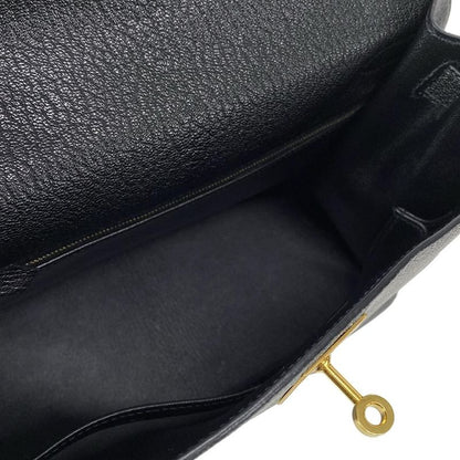 Hermes Handbag Excellent Condition Kelly 28 Black Outer Stitching Gold Hardware
