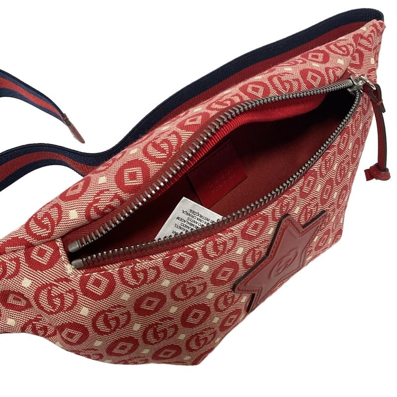 Gucci Waist Pouch Interlocking G Childrens 502095 Red White and Navy