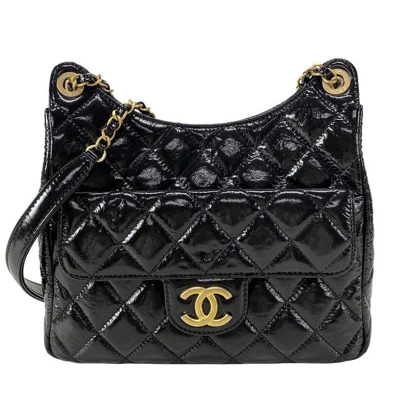 Chanel Shoulder Bag Excellent Condition Hobo Bag Matelasse As4322 Black