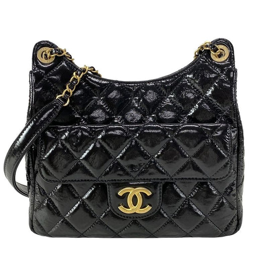 Chanel Shoulder Bag Excellent Condition Hobo Bag Matelasse As4322 Black