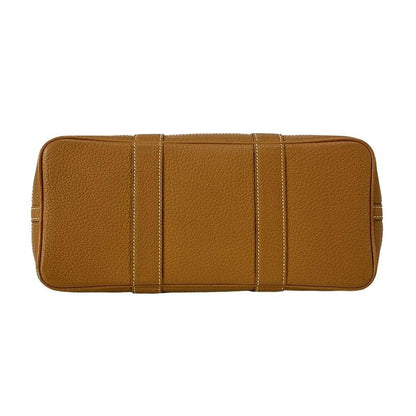 Hermes Garden Party TPM Tote Bag Lime and Toffee Silver Hardware