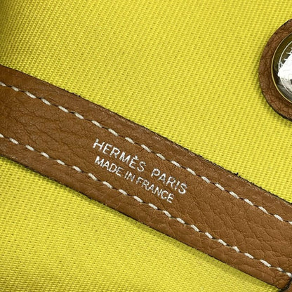 Hermes Garden Party TPM Tote Bag Lime and Toffee Silver Hardware