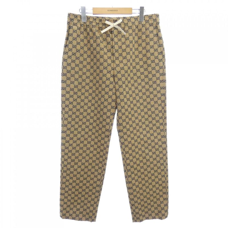 Gucci Leather GG Canvas Pants with Interlocking G 658090 Z8aov Pants