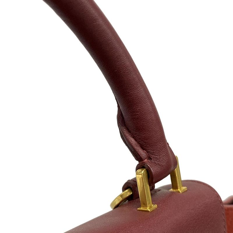 Celine Handbag Trapeze Small Bordeaux Leather