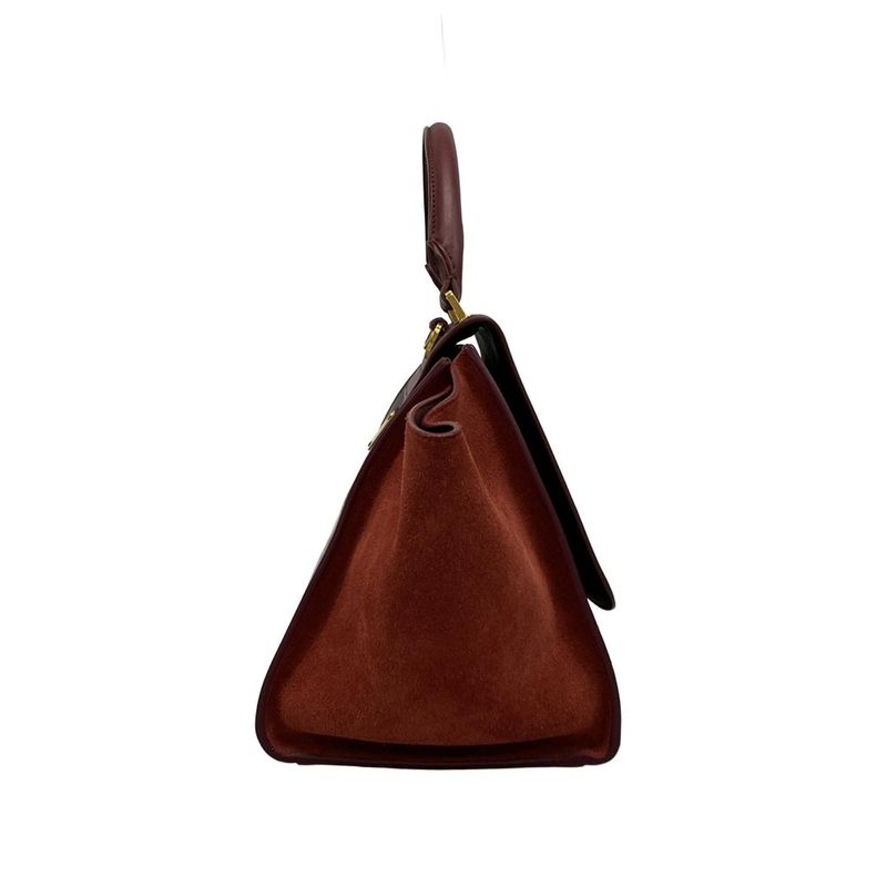 Celine Handbag Trapeze Small Bordeaux Leather