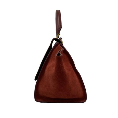 Celine Handbag Trapeze Small Bordeaux Leather