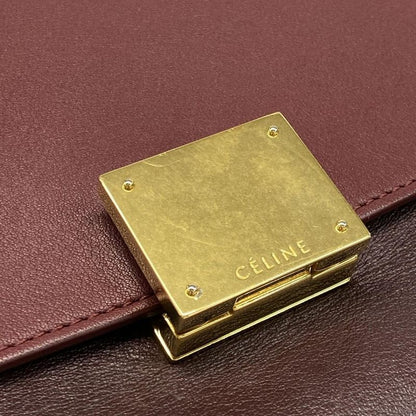 Celine Handbag Trapeze Small Bordeaux Leather