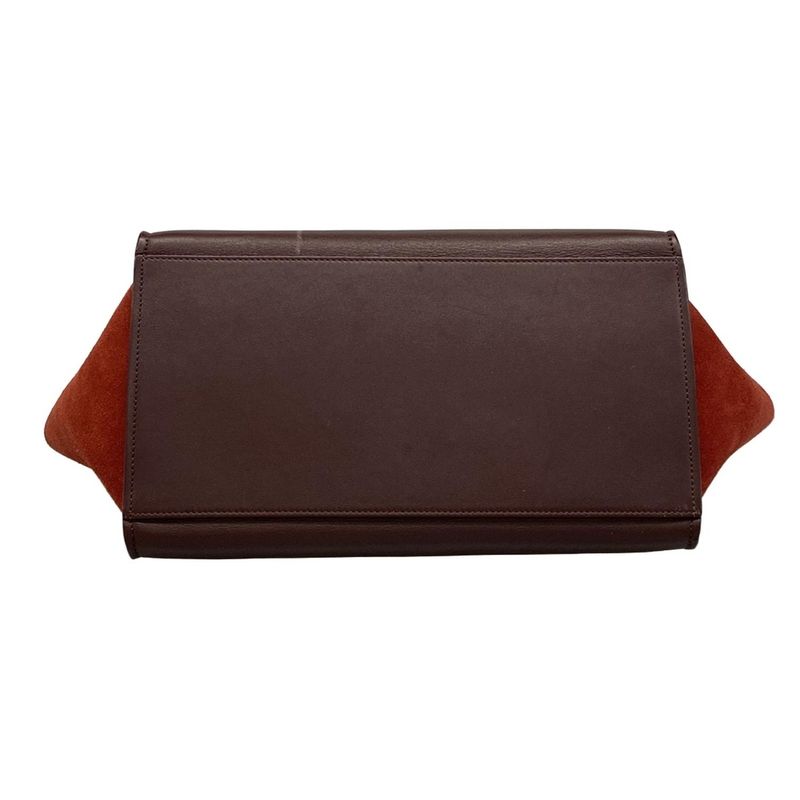 Celine Handbag Trapeze Small Bordeaux Leather