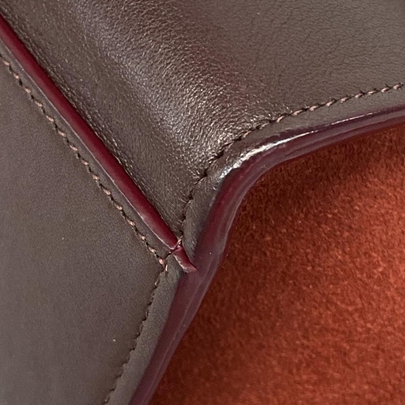 Celine Handbag Trapeze Small Bordeaux Leather