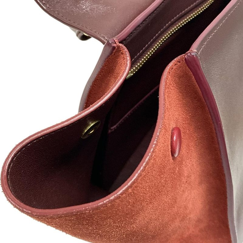 Celine Handbag Trapeze Small Bordeaux Leather