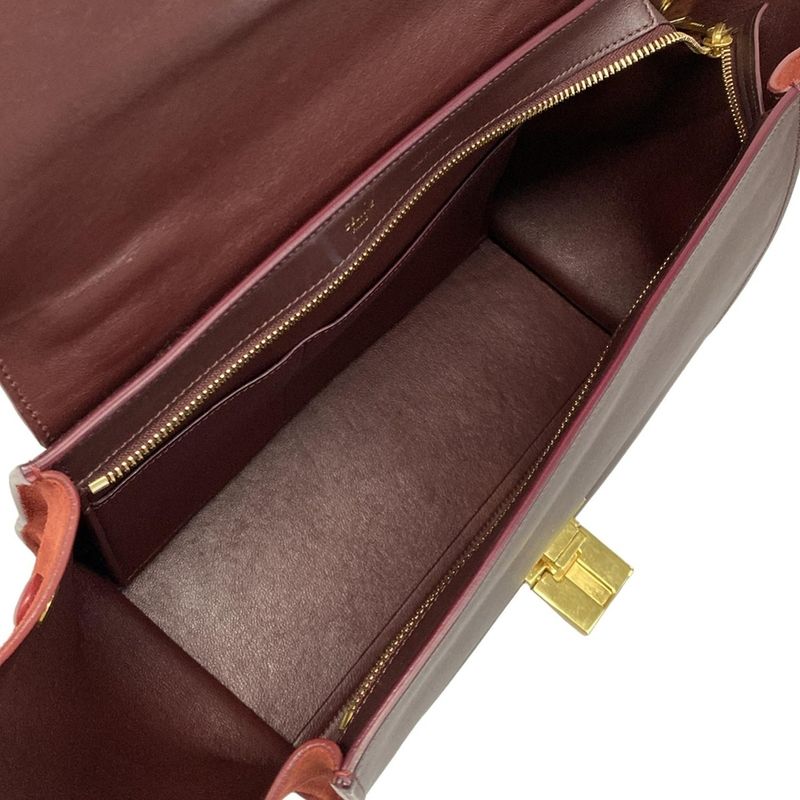 Celine Handbag Trapeze Small Bordeaux Leather