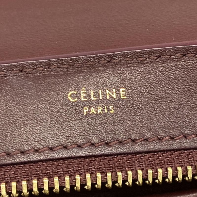 Celine Handbag Trapeze Small Bordeaux Leather