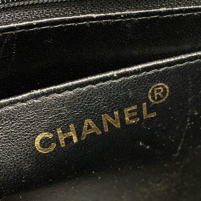 Chanel Shoulder Bag Trapezoid Bag Matelasse Black Flap Bag Gold Hardware
