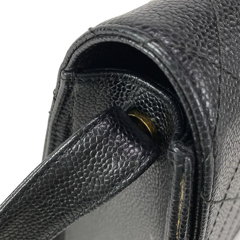 Chanel Shoulder Bag Trapezoid Bag Matelasse Black Flap Bag Gold Hardware