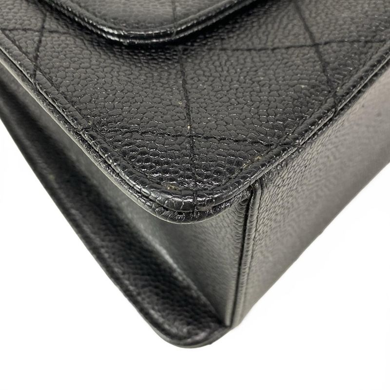 Chanel Shoulder Bag Trapezoid Bag Matelasse Black Flap Bag Gold Hardware