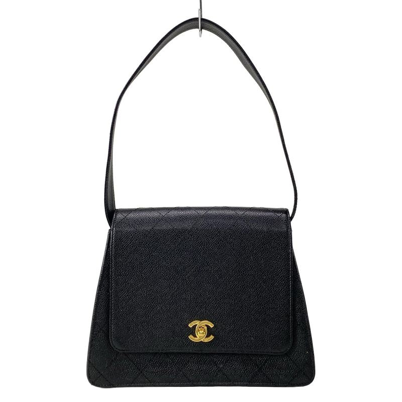 Chanel Shoulder Bag Trapezoid Bag Matelasse Black Flap Bag Gold Hardware