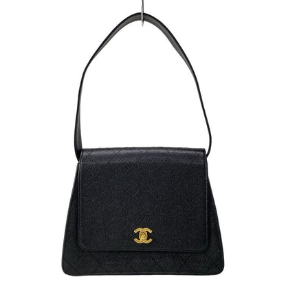 Chanel Shoulder Bag Trapezoid Bag Matelasse Black Flap Bag Gold Hardware