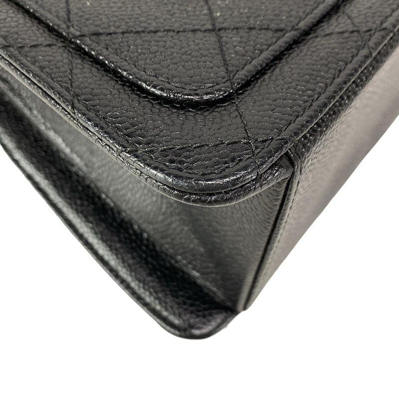 Chanel Shoulder Bag Trapezoid Bag Matelasse Black Flap Bag Gold Hardware