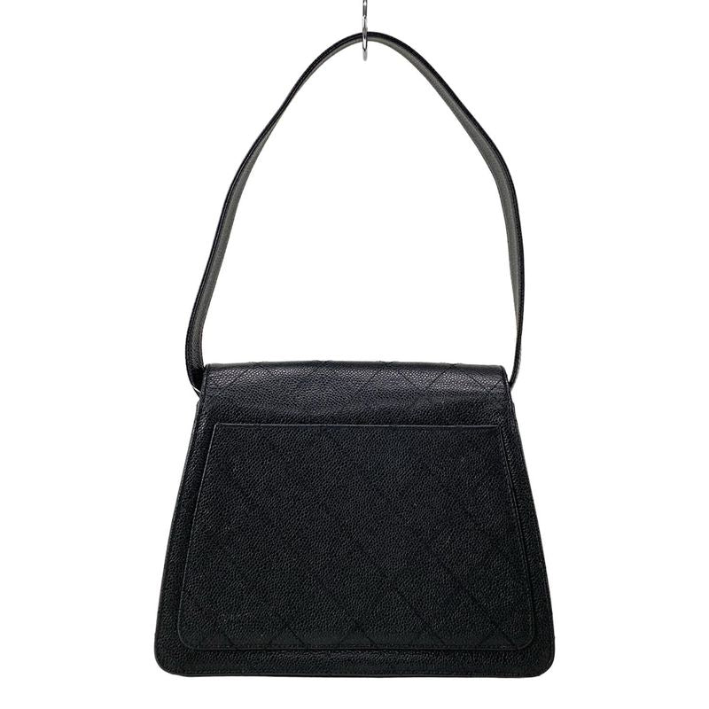 Chanel Shoulder Bag Trapezoid Bag Matelasse Black Flap Bag Gold Hardware