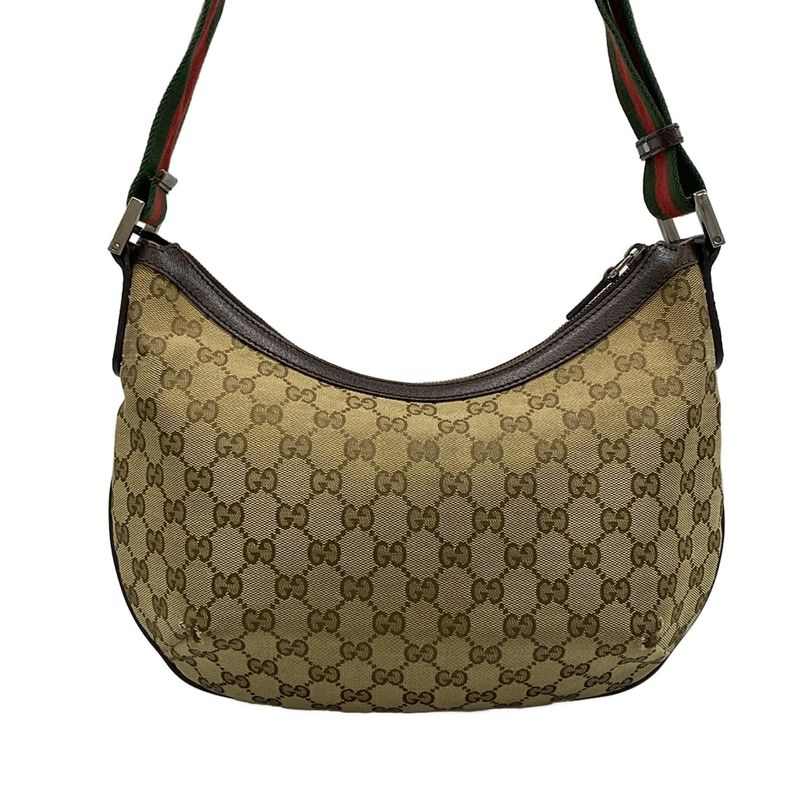 Gucci Shoulder Bag GG Patternsherry (Web) 181092 Beige and Dark Brown Leather