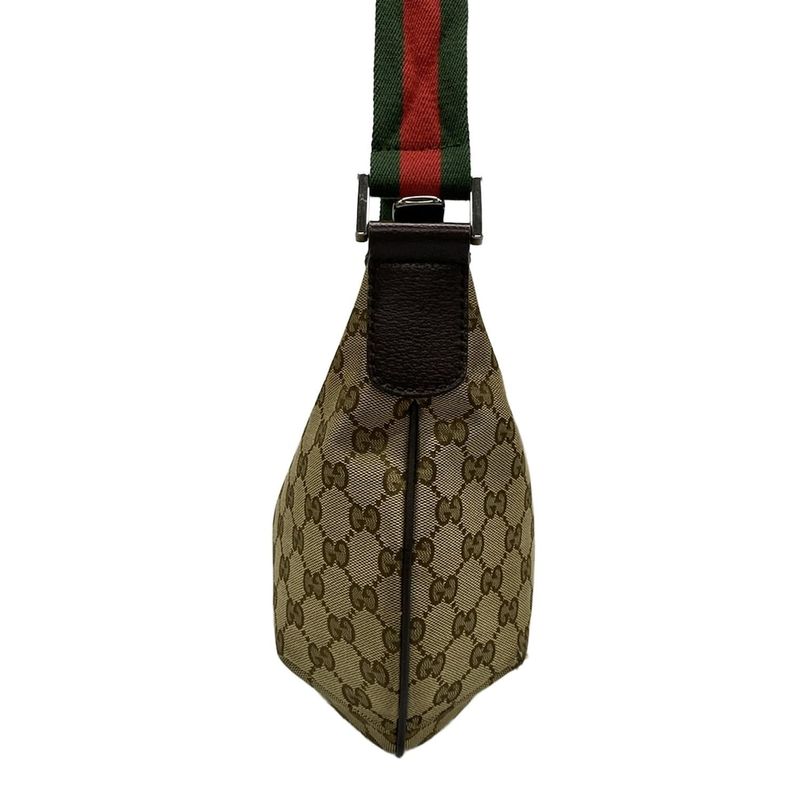 Gucci Shoulder Bag GG Patternsherry (Web) 181092 Beige and Dark Brown Leather