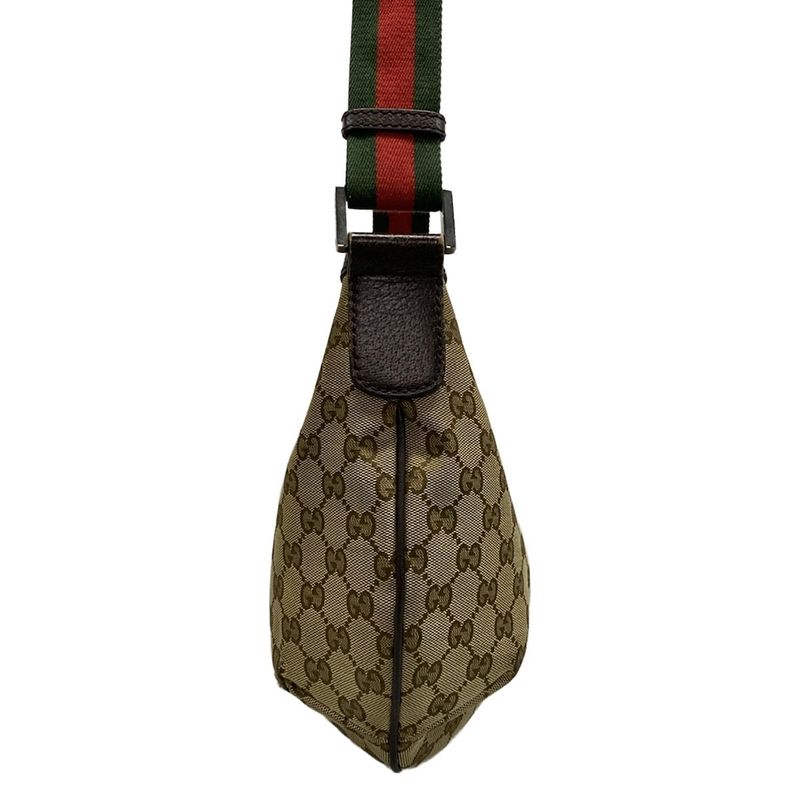 Gucci Shoulder Bag GG Patternsherry (Web) 181092 Beige and Dark Brown Leather