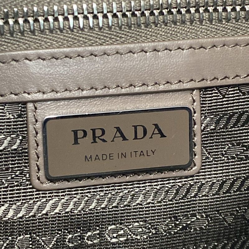 Prada One Shoulder Bag - Gray Beige Leather