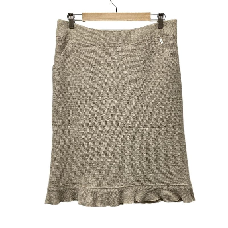 Chanel Skirt Size 38 M Women - P13946 Beige Tweed Ruffle