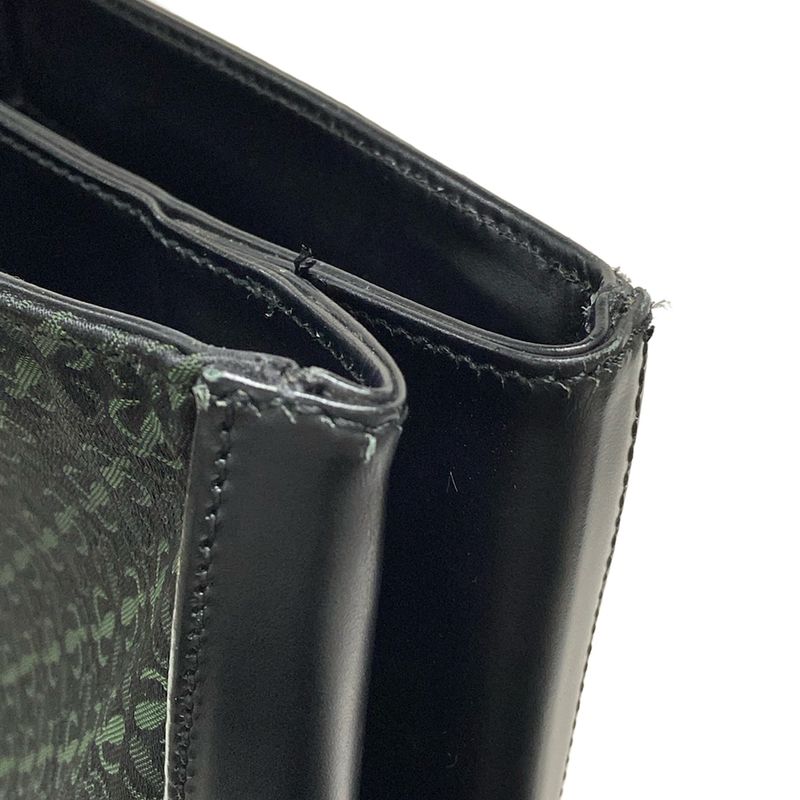 Loewe Handbag - Black and Dark Green Metal Handle Leather