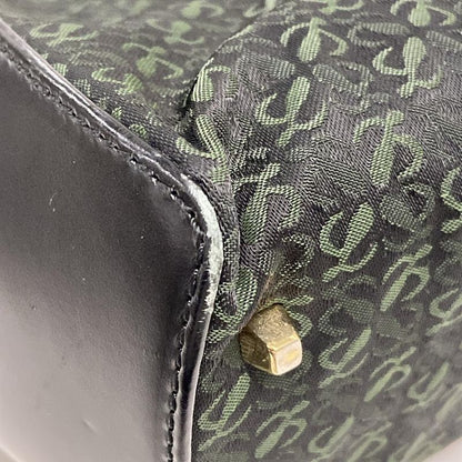 Loewe Handbag - Black and Dark Green Metal Handle Leather