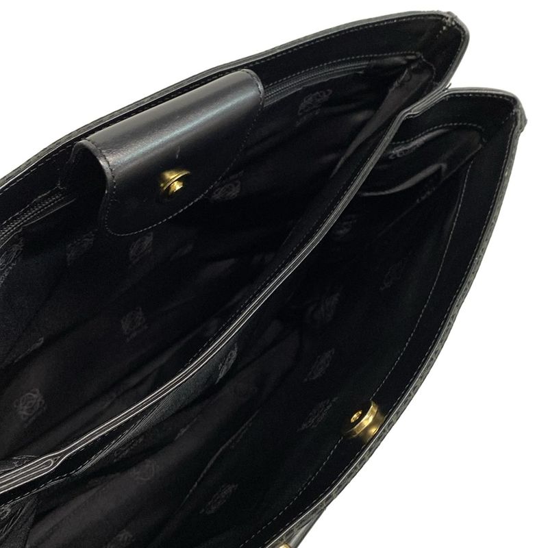 Loewe Handbag - Black and Dark Green Metal Handle Leather