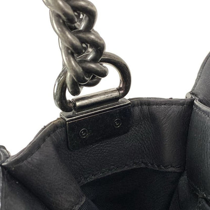 Chanel Shoulder Bag Boy Chanel Black Chain Shoulder Vintage Silver Hardware