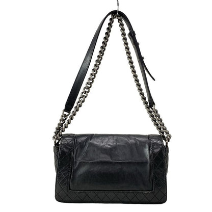 Chanel Shoulder Bag Boy Chanel Black Chain Shoulder Vintage Silver Hardware