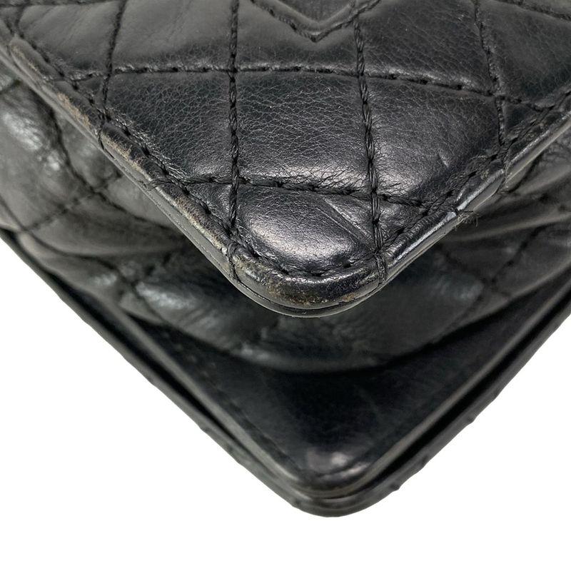 Chanel Shoulder Bag Boy Chanel Black Chain Shoulder Vintage Silver Hardware