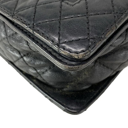 Chanel Shoulder Bag Boy Chanel Black Chain Shoulder Vintage Silver Hardware