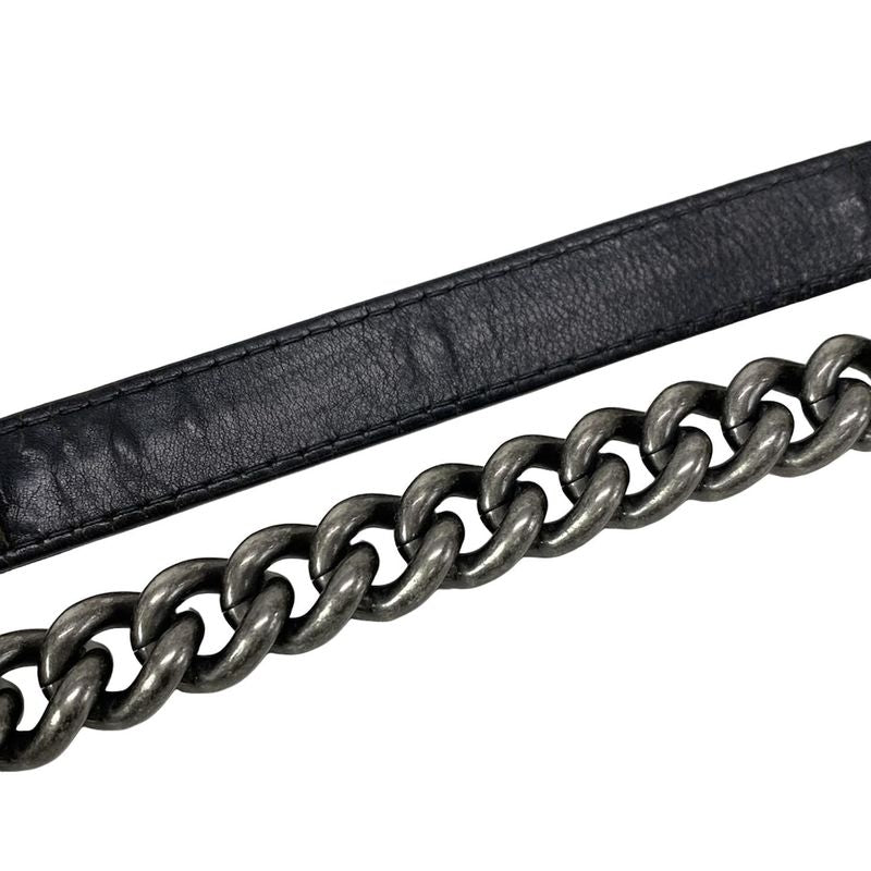 Chanel Shoulder Bag Boy Chanel Black Chain Shoulder Vintage Silver Hardware