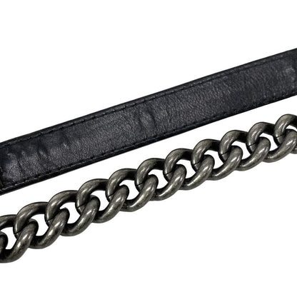 Chanel Shoulder Bag Boy Chanel Black Chain Shoulder Vintage Silver Hardware