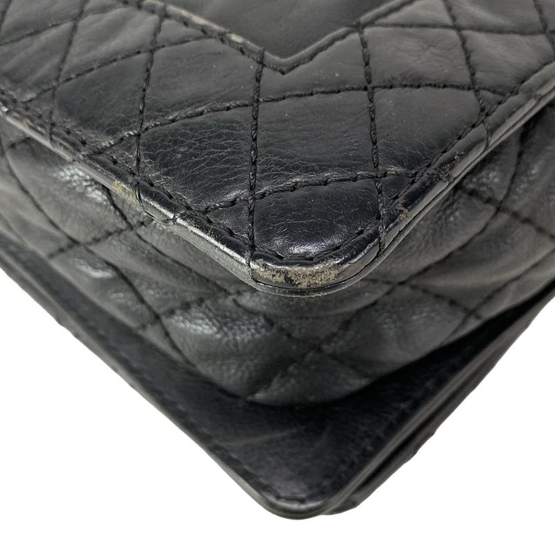 Chanel Shoulder Bag Boy Chanel Black Chain Shoulder Vintage Silver Hardware