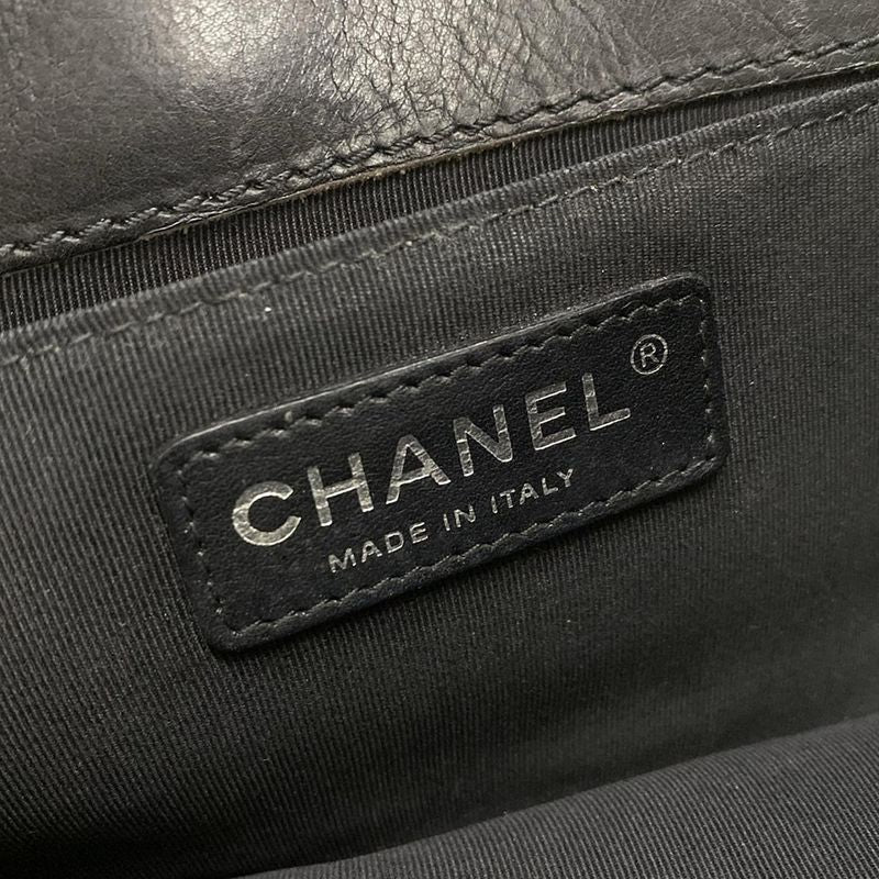 Chanel Shoulder Bag Boy Chanel Black Chain Shoulder Vintage Silver Hardware