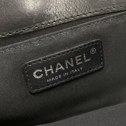 Chanel Shoulder Bag Boy Chanel Black Chain Shoulder Vintage Silver Hardware