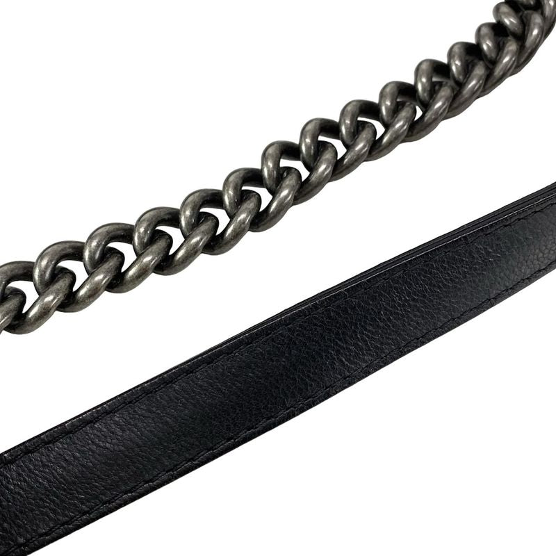 Chanel Shoulder Bag Boy Chanel Black Chain Shoulder Vintage Silver Hardware