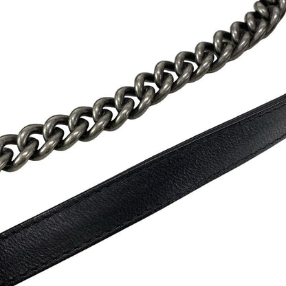Chanel Shoulder Bag Boy Chanel Black Chain Shoulder Vintage Silver Hardware