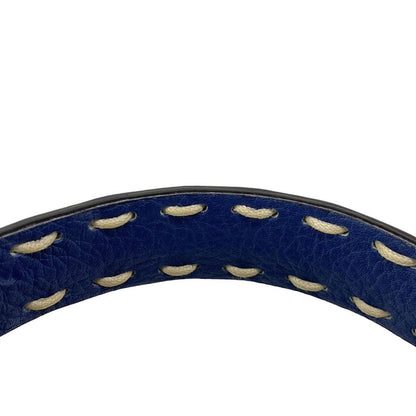 Fendi Handbag Peekaboo Iconic Small Selleria 8bn244 Blue Leather